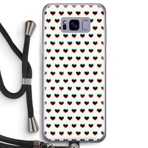 CaseCompany Hartjes: Samsung Galaxy S8 Transparant Hoesje met koord
