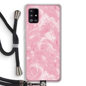 CaseCompany Abstract Painting Pink: Samsung Galaxy A51 5G Transparant Hoesje met koord