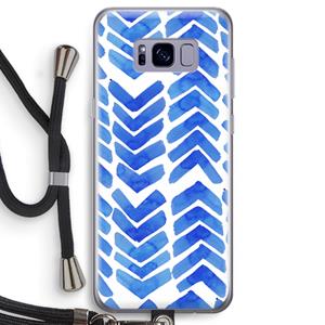 CaseCompany Blauwe pijlen: Samsung Galaxy S8 Transparant Hoesje met koord
