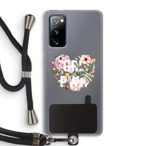 CaseCompany GRL PWR Flower: Samsung Galaxy S20 FE / S20 FE 5G Transparant Hoesje met koord