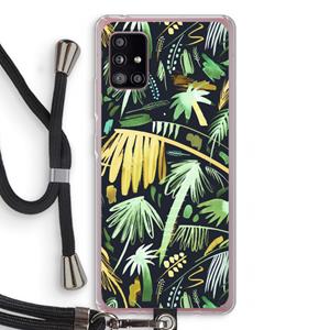 CaseCompany Tropical Palms Dark: Samsung Galaxy A51 5G Transparant Hoesje met koord