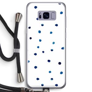CaseCompany Blauwe stippen: Samsung Galaxy S8 Transparant Hoesje met koord