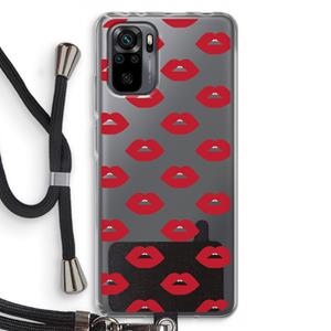 CaseCompany Lips: Xiaomi Redmi Note 10 Pro Transparant Hoesje met koord