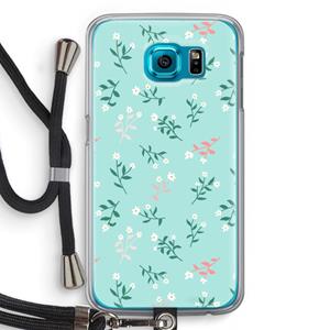 CaseCompany Small white flowers: Samsung Galaxy S6 Transparant Hoesje met koord