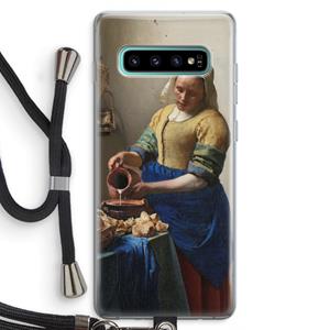 CaseCompany The Milkmaid: Samsung Galaxy S10 Plus Transparant Hoesje met koord