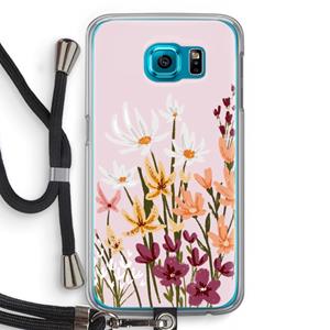 CaseCompany Painted wildflowers: Samsung Galaxy S6 Transparant Hoesje met koord