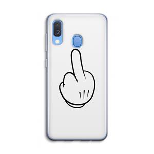 CaseCompany Middle finger white: Samsung Galaxy A40 Transparant Hoesje