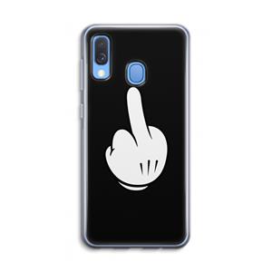 CaseCompany Middle finger black: Samsung Galaxy A40 Transparant Hoesje