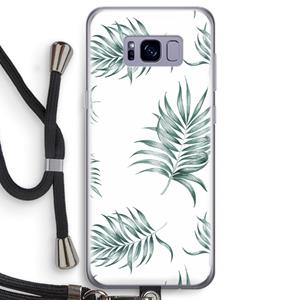 CaseCompany Simple leaves: Samsung Galaxy S8 Transparant Hoesje met koord