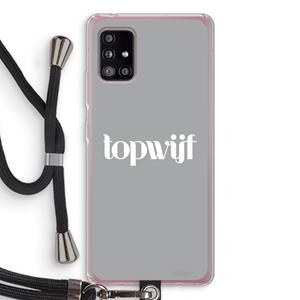 CaseCompany Topwijf Grijs Wit: Samsung Galaxy A51 5G Transparant Hoesje met koord