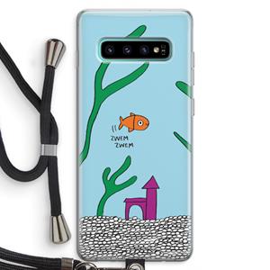 CaseCompany Aquarium: Samsung Galaxy S10 Plus Transparant Hoesje met koord