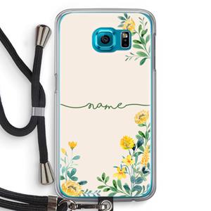 CaseCompany Gele bloemen: Samsung Galaxy S6 Transparant Hoesje met koord