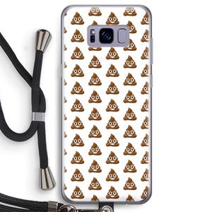CaseCompany Poop emoji: Samsung Galaxy S8 Transparant Hoesje met koord