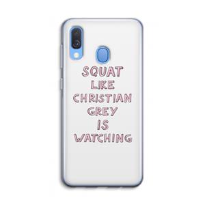 CaseCompany Christian Grey: Samsung Galaxy A40 Transparant Hoesje