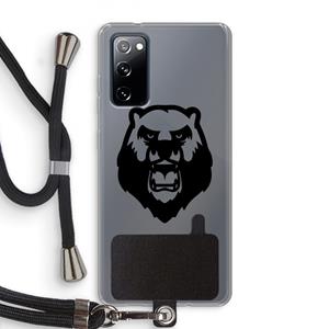 CaseCompany Angry Bear (black): Samsung Galaxy S20 FE / S20 FE 5G Transparant Hoesje met koord