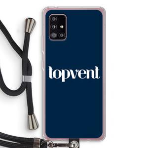 CaseCompany Topvent Navy: Samsung Galaxy A51 5G Transparant Hoesje met koord