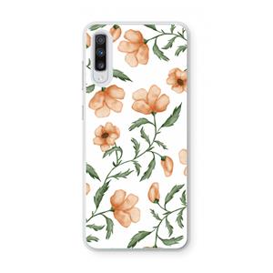 CaseCompany Peachy flowers: Samsung Galaxy A70 Transparant Hoesje