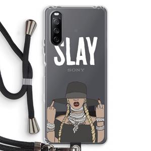 CaseCompany Slay All Day: Sony Sony Xperia 10 III Transparant Hoesje met koord