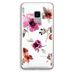 CaseCompany Geschilderde bloemen: Samsung Galaxy S9 Transparant Hoesje