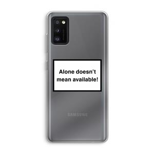 CaseCompany Alone: Samsung Galaxy A41 Transparant Hoesje