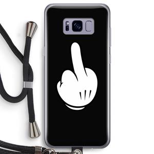 CaseCompany Middle finger black: Samsung Galaxy S8 Transparant Hoesje met koord