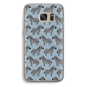 CaseCompany Zebra: Samsung Galaxy S7 Transparant Hoesje