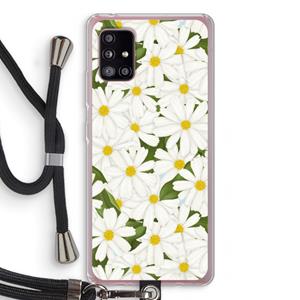 CaseCompany Summer Daisies: Samsung Galaxy A51 5G Transparant Hoesje met koord