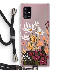 CaseCompany Painted wildflowers: Samsung Galaxy A51 5G Transparant Hoesje met koord