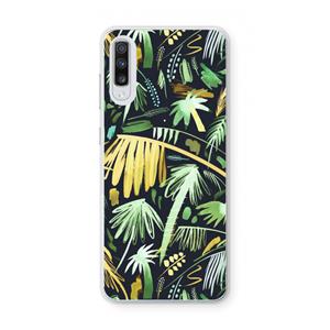 CaseCompany Tropical Palms Dark: Samsung Galaxy A70 Transparant Hoesje