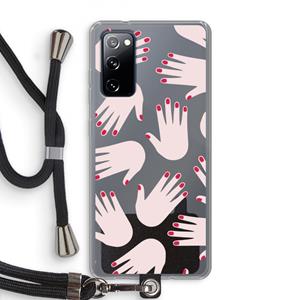 CaseCompany Hands pink: Samsung Galaxy S20 FE / S20 FE 5G Transparant Hoesje met koord