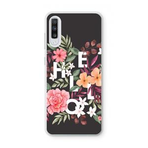 CaseCompany Hello in flowers: Samsung Galaxy A70 Transparant Hoesje