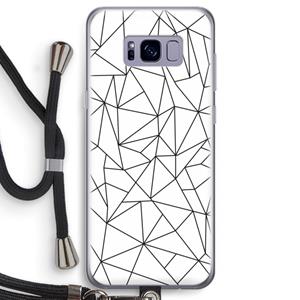 CaseCompany Geometrische lijnen zwart: Samsung Galaxy S8 Transparant Hoesje met koord