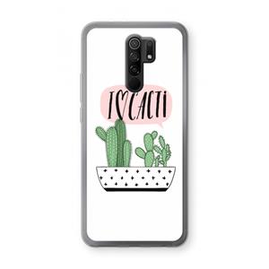 CaseCompany I love cacti: Xiaomi Redmi 9 Transparant Hoesje