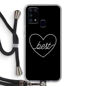 CaseCompany Best heart black: Samsung Galaxy M31 Transparant Hoesje met koord