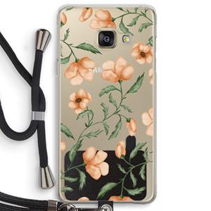 CaseCompany Peachy flowers: Samsung Galaxy A3 (2016) Transparant Hoesje met koord