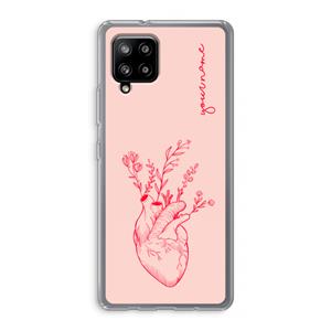 CaseCompany Blooming Heart: Samsung Galaxy A42 5G Transparant Hoesje