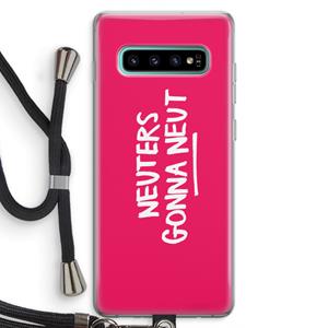 CaseCompany Neuters (roze): Samsung Galaxy S10 Plus Transparant Hoesje met koord