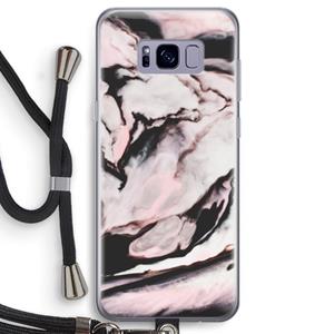 CaseCompany Roze stroom: Samsung Galaxy S8 Transparant Hoesje met koord