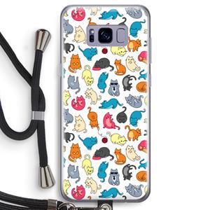 CaseCompany Kleurrijke katten: Samsung Galaxy S8 Transparant Hoesje met koord