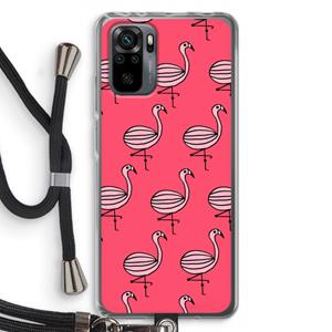 CaseCompany Flamingo: Xiaomi Redmi Note 10 Pro Transparant Hoesje met koord
