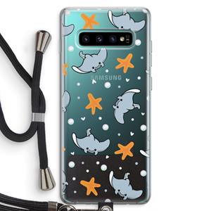 CaseCompany Manta: Samsung Galaxy S10 Plus Transparant Hoesje met koord