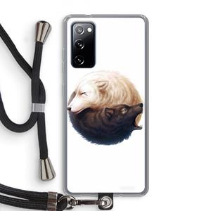 CaseCompany Yin Yang Wolves: Samsung Galaxy S20 FE / S20 FE 5G Transparant Hoesje met koord