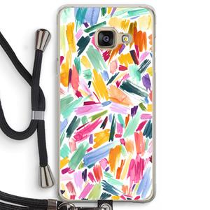 CaseCompany Watercolor Brushstrokes: Samsung Galaxy A3 (2016) Transparant Hoesje met koord