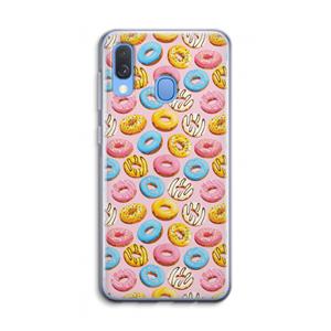 CaseCompany Pink donuts: Samsung Galaxy A40 Transparant Hoesje