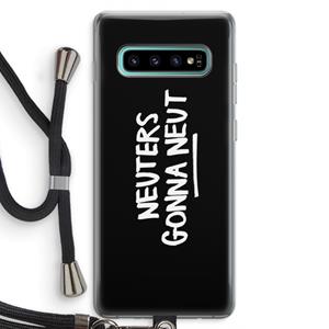 CaseCompany Neuters (zwart): Samsung Galaxy S10 Plus Transparant Hoesje met koord