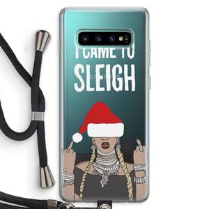 CaseCompany Came To Sleigh: Samsung Galaxy S10 Plus Transparant Hoesje met koord