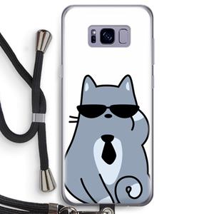 CaseCompany Cool cat: Samsung Galaxy S8 Transparant Hoesje met koord