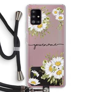 CaseCompany Daisies: Samsung Galaxy A51 5G Transparant Hoesje met koord