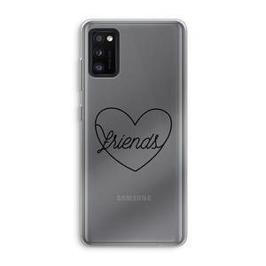 CaseCompany Friends heart black: Samsung Galaxy A41 Transparant Hoesje