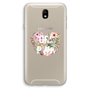 CaseCompany GRL PWR Flower: Samsung Galaxy J7 (2017) Transparant Hoesje